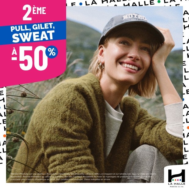 2ème PULL, GILET, SWEAT ET SELECTION D'ARTICLES A -50% !